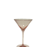 ACRYLIC MARTINI GLASS RIBBED PINK/GOLD | Creeping Fig