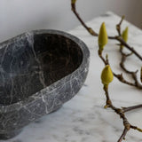 The Muse Footed Oval Tray - Tundra Grey