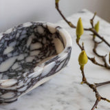 The Muse Footed Oval Tray - Viola Calacatta