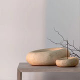 Eclipse Small Sculpted Dish & Incense Holder - Beige Travertine