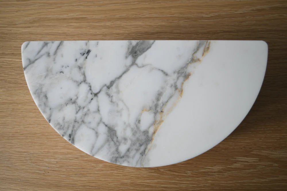HALFMOON STONE TRIVET | Arabescato | Creeping Fig