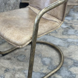 Leather & Brass Dining Chair | Creeping Fig