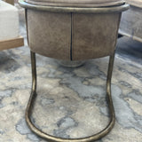 Leather & Brass Dining Chair | Creeping Fig
