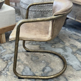 Leather & Brass Dining Chair | Creeping Fig