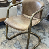 Leather & Brass Dining Chair | Creeping Fig