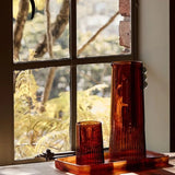 Kairos Water Glass | Dark Amber | Set of 2 | Creeping Fig