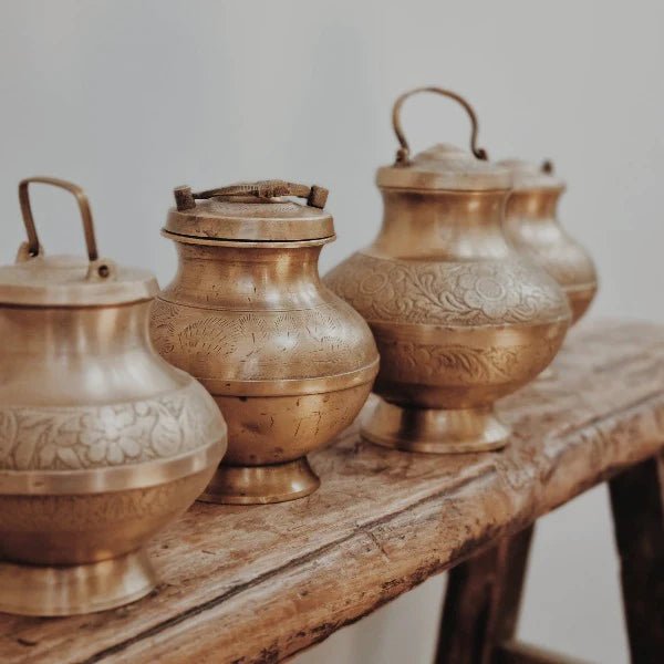 INDIAN BRASS WATER BOTTLE | Creeping Fig