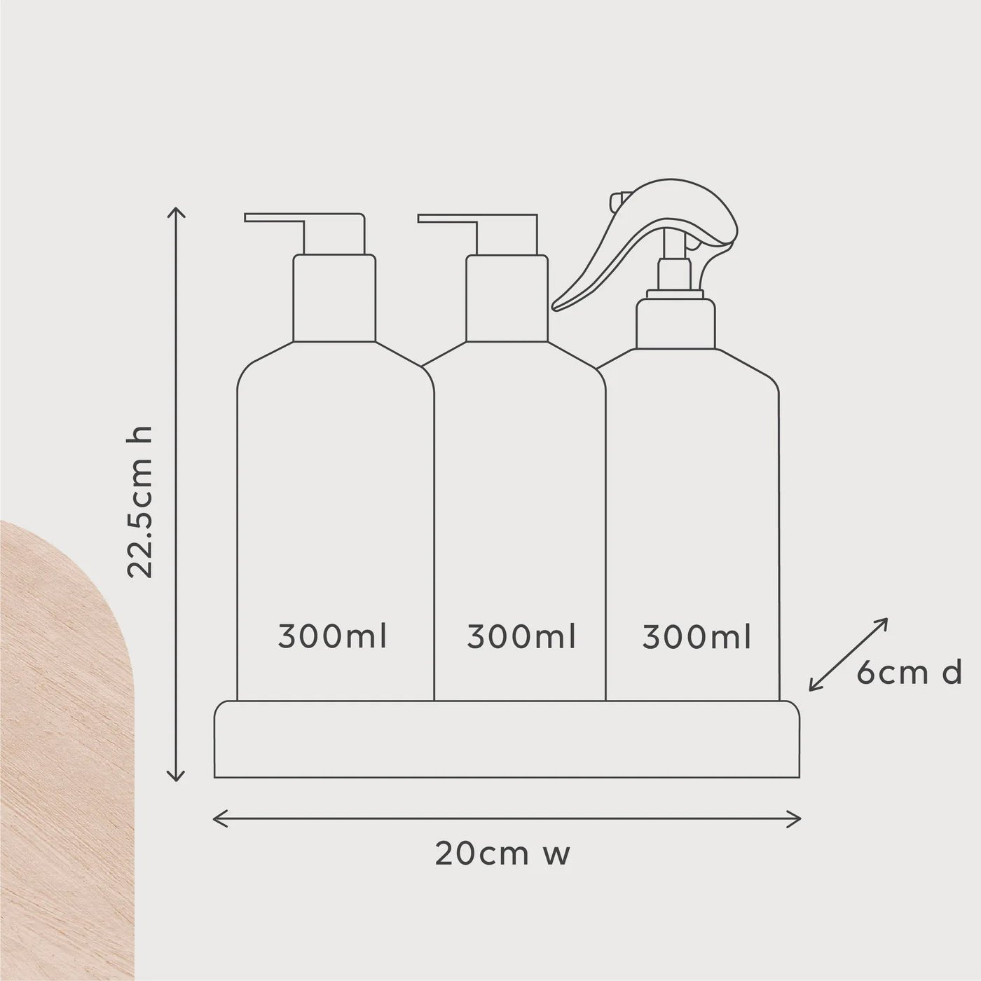 DISHWASHING LIQUID, HAND WASH & BENCH SPRAY + TRAY, PREMIUM KITCHEN TRIO | Creeping Fig