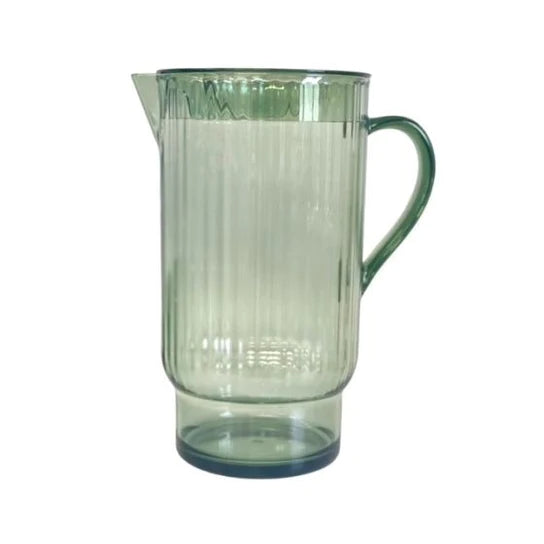 ACRYLIC PITCHER RIBBED GREEN | Creeping Fig