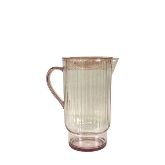 ACRYLIC PITCHER RIBBED PINK | Creeping Fig