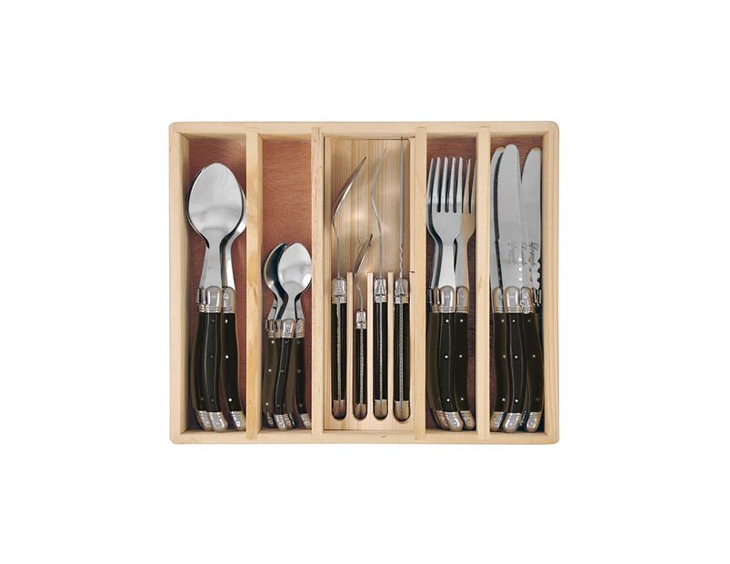 LAGUILOE SILHOUETTE 24P CUTLERY SET - BLACK | Creeping Fig