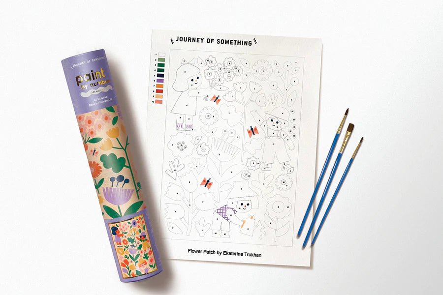 KIDS PAINT BY NUMBERS KIT - FLOWER PATCH | Creeping Fig