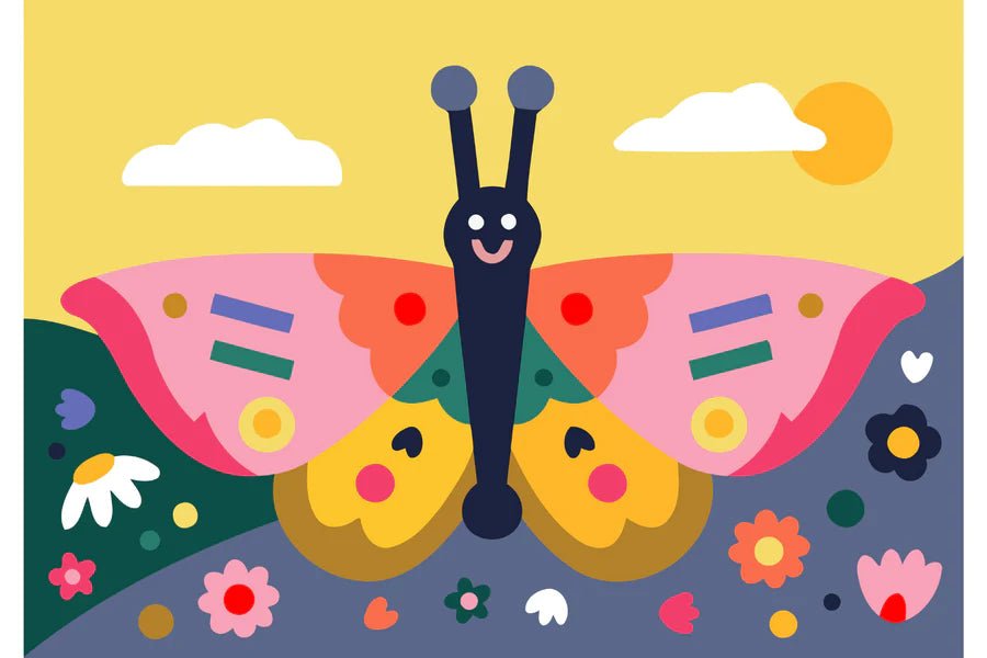 KIDS PAINT BY NUMBERS KIT - SPRING WINGS | Creeping Fig