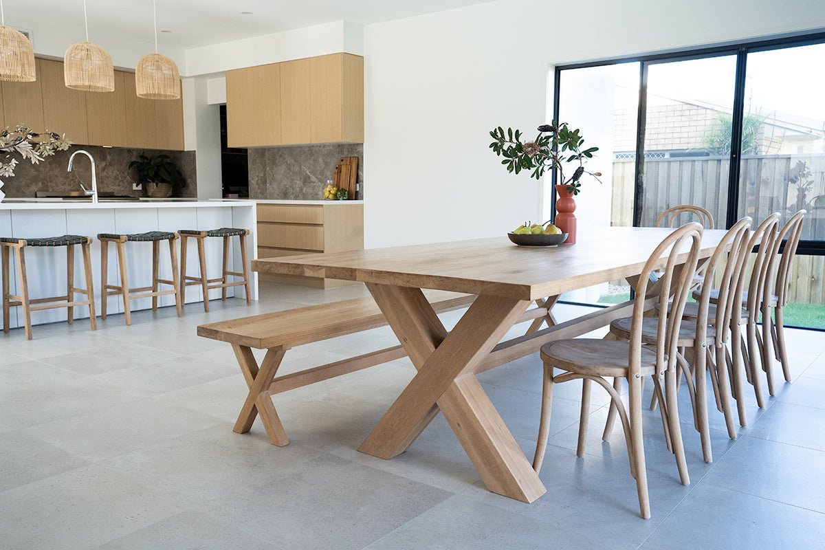 Cross Leg Bench Seat – 290cm | Creeping Fig