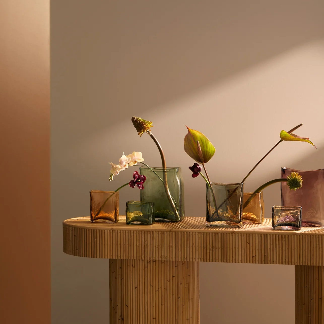 Block Vase | Green | Medium | Creeping Fig