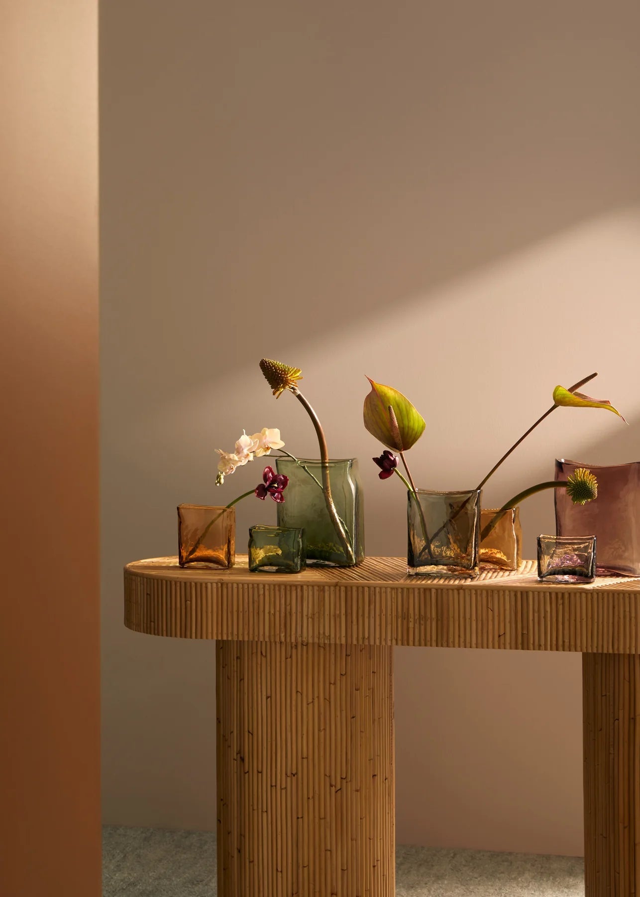 Block Vase | Green | Medium | Creeping Fig