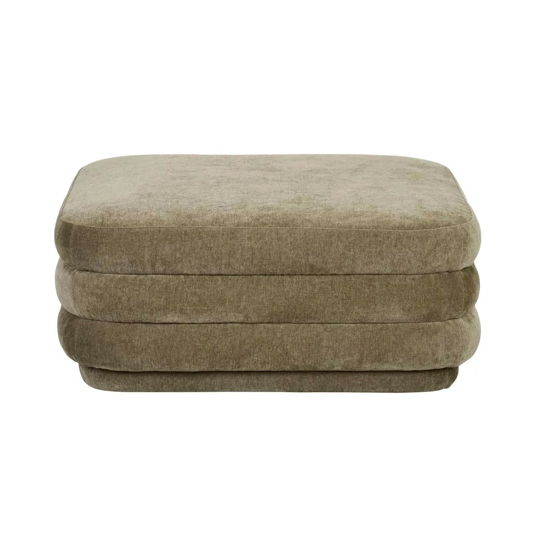 Kennedy Ribbed Large Square Ottoman - Silver Sage | Creeping Fig