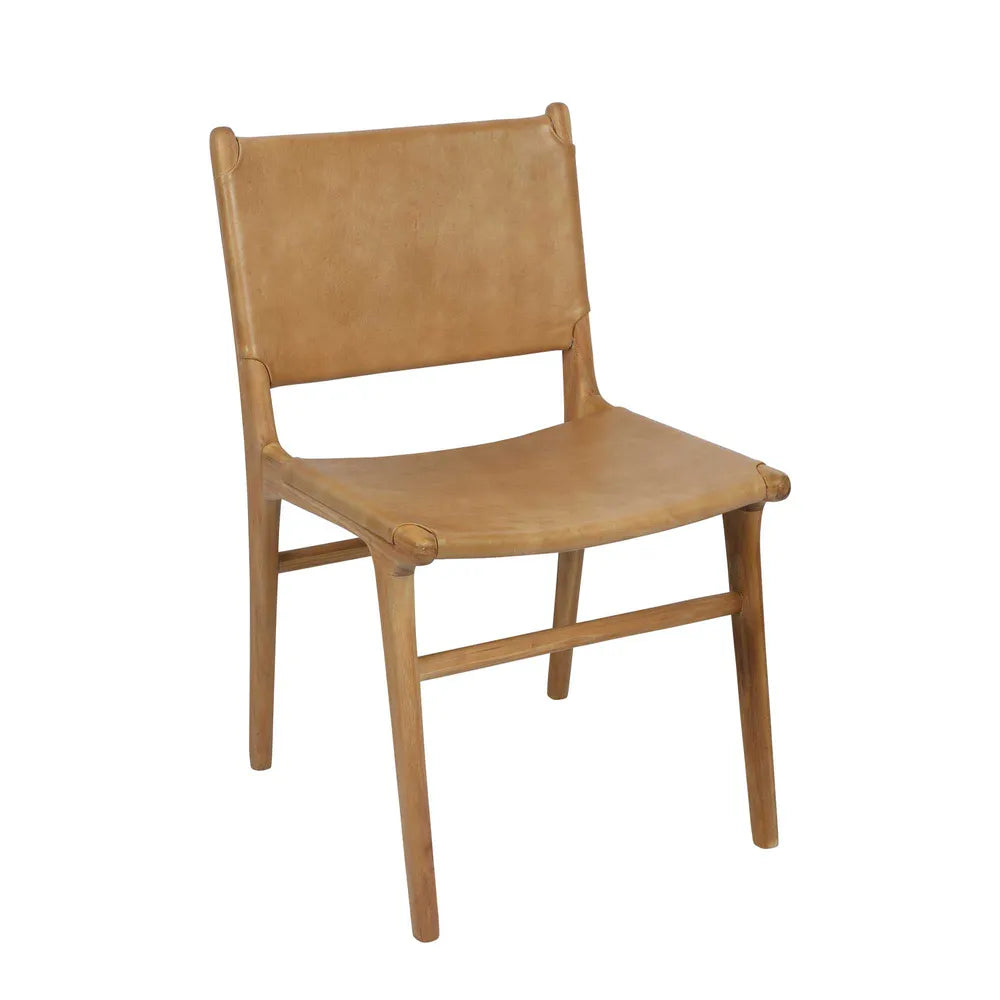Marvin Dining Chair Toffee - Leather Back | Creeping Fig