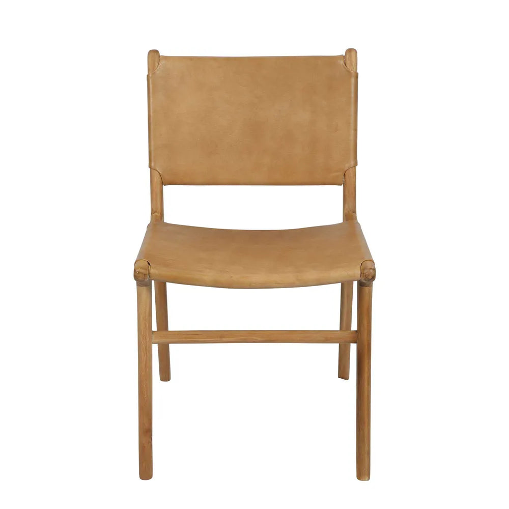 Marvin Dining Chair Toffee - Leather Back | Creeping Fig