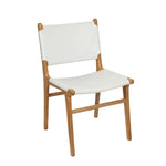 Marvin Dining Chair White - Leather Back | Creeping Fig