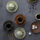 VALENTINA CUP AND SAUCER SET - PISTACHIO (DARK GREEN)