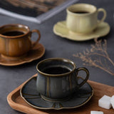 VALENTINA CUP AND SAUCER SET - PEWTER (DARK BLUE)
