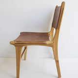 LEATHER DINING CHAIR - TAN | Creeping Fig