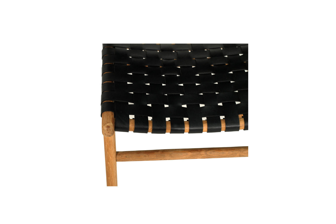 WOVEN LEATHER CHAIR - BLACK STRAP | Creeping Fig