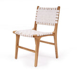 LEATHER CHAIR - WHITE STRAP | Creeping Fig