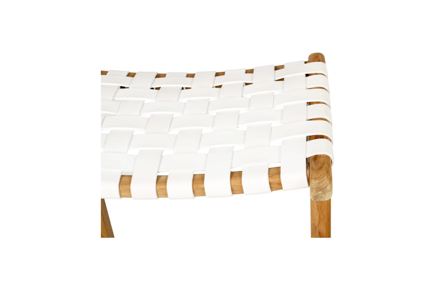 LEATHER STOOL – WHITE STRAP | Creeping Fig