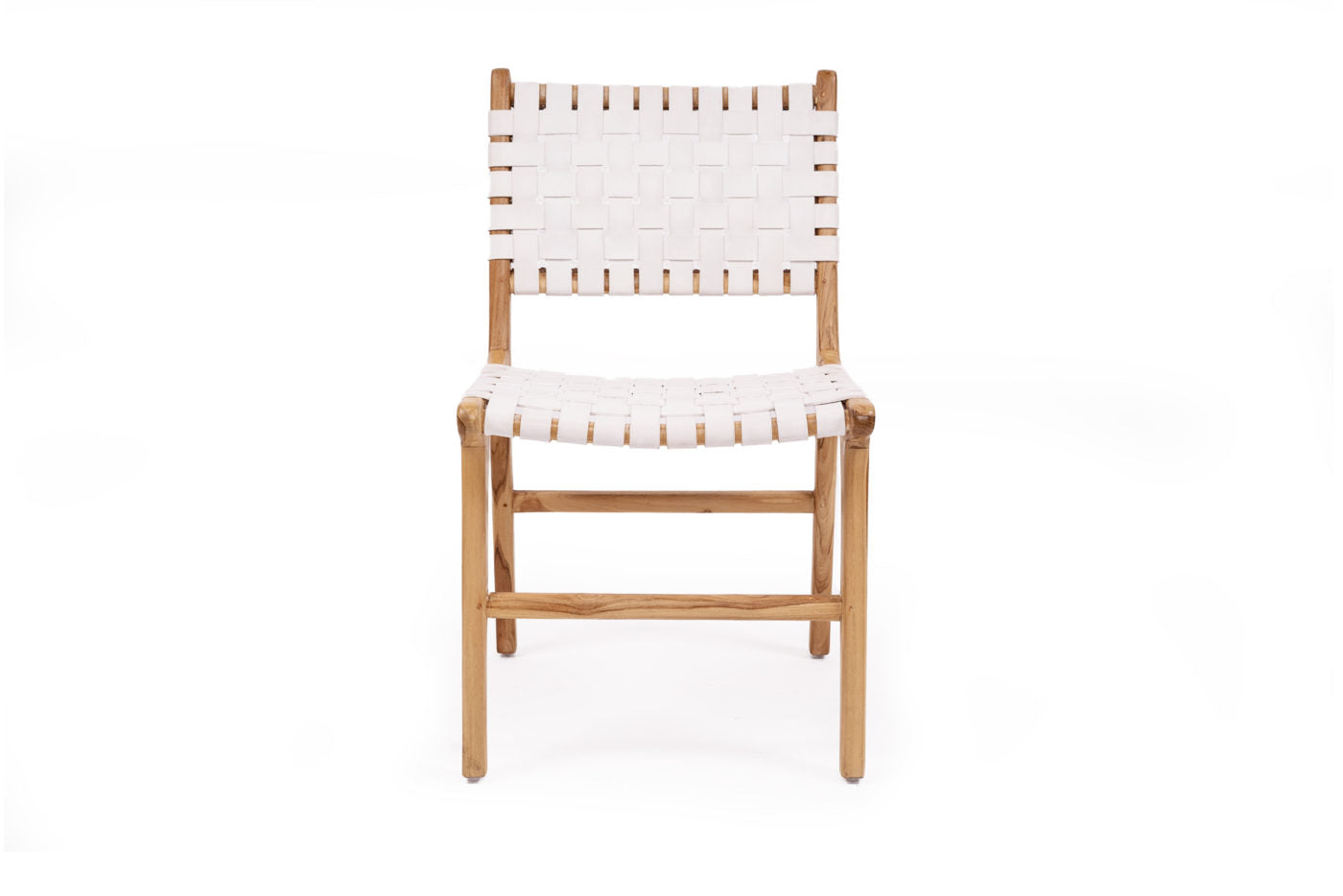 LEATHER CHAIR - WHITE STRAP | Creeping Fig