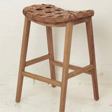 ELLERY WOVEN LEATHER BARSTOOL | Creeping Fig