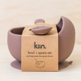 SILICONE BOWL + SPOON SET - HEATHER