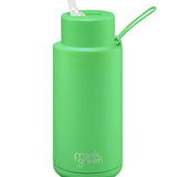 34oz Stainless Steel Ceramic Reusable Bottle with Straw Lid - Neon Green