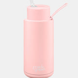 34oz Stainless Steel Ceramic Reusable Bottle with Straw Lid - Blushed