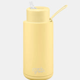 34oz Stainless Steel Ceramic Reusable Bottle with Straw Lid - Buttermilk