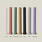 Column Pillar Candle Party Set - Peach + Honey + Eucalyptus + Periwinkle