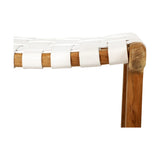 LEATHER STOOL – WHITE STRAP | Creeping Fig