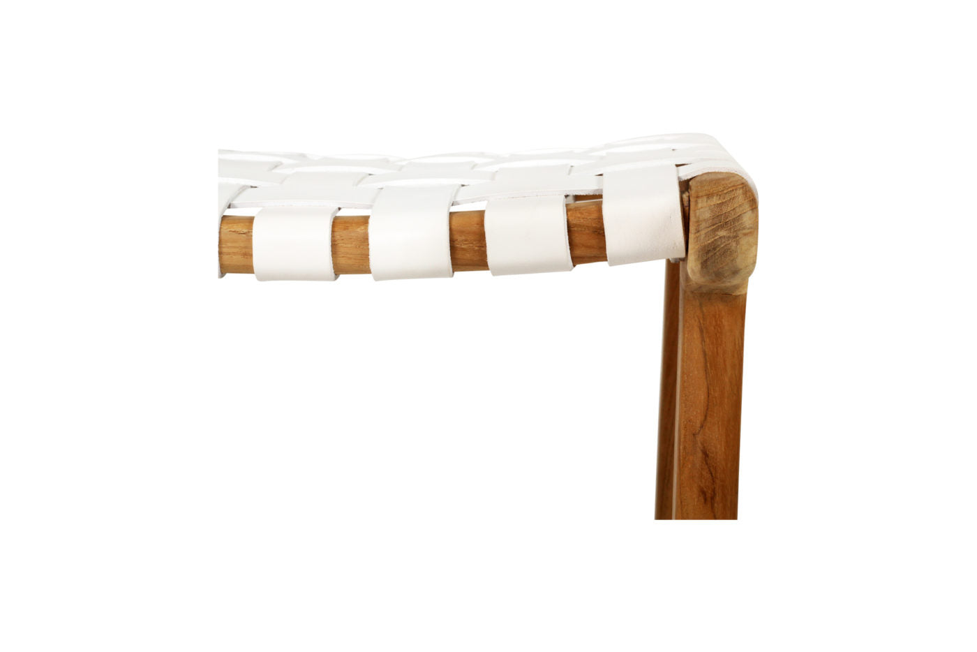 LEATHER STOOL – WHITE STRAP | Creeping Fig