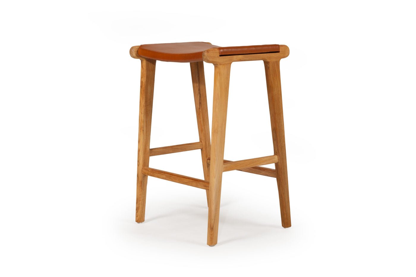 LEATHER STOOL – FLAT TAN | Creeping Fig