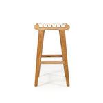 LEATHER STOOL – WHITE STRAP | Creeping Fig