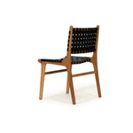WOVEN LEATHER CHAIR - BLACK STRAP | Creeping Fig