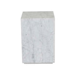 Elle Block Square Side Table - White Marble