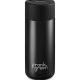 Stainless Steel Ceramic Reusable Cup with Push Button Lid - Black