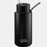 34oz Stainless Steel Ceramic Reusable Bottle with Straw Lid - Black