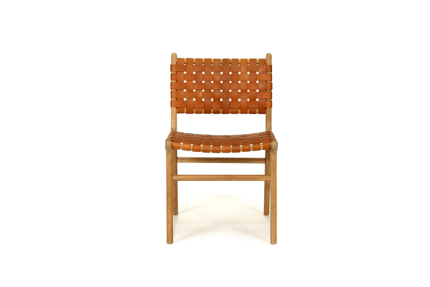WOVEN LEATHER CHAIR - TAN STRAP | Creeping Fig