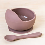 SILICONE BOWL + SPOON SET - HEATHER